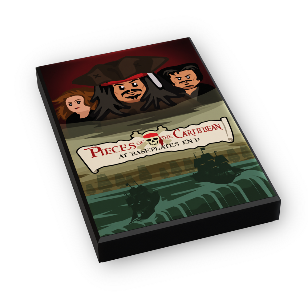 Pieces of the Caribbean: At Baseplates End Movie Cover (2x3 Tile) made using LEGO part (Online Order Only)