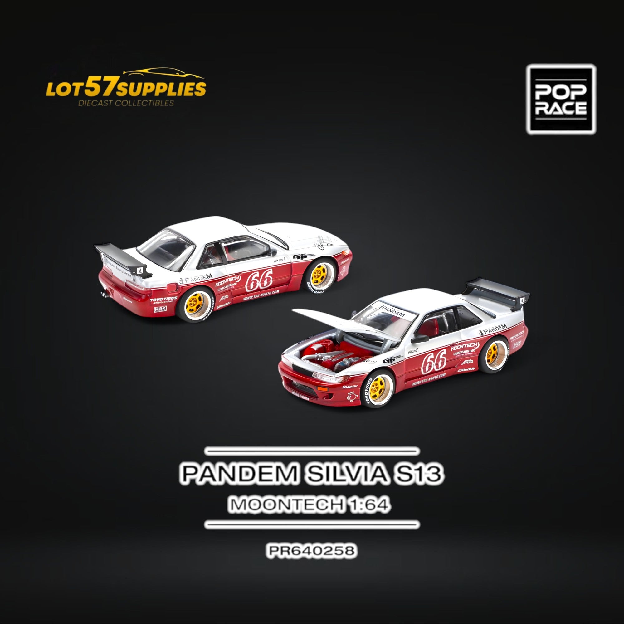 (Pre-Order) PopRace PANDEM SILVIA S13 - MOONTECH RED (ONLINE ORDER ONLY)