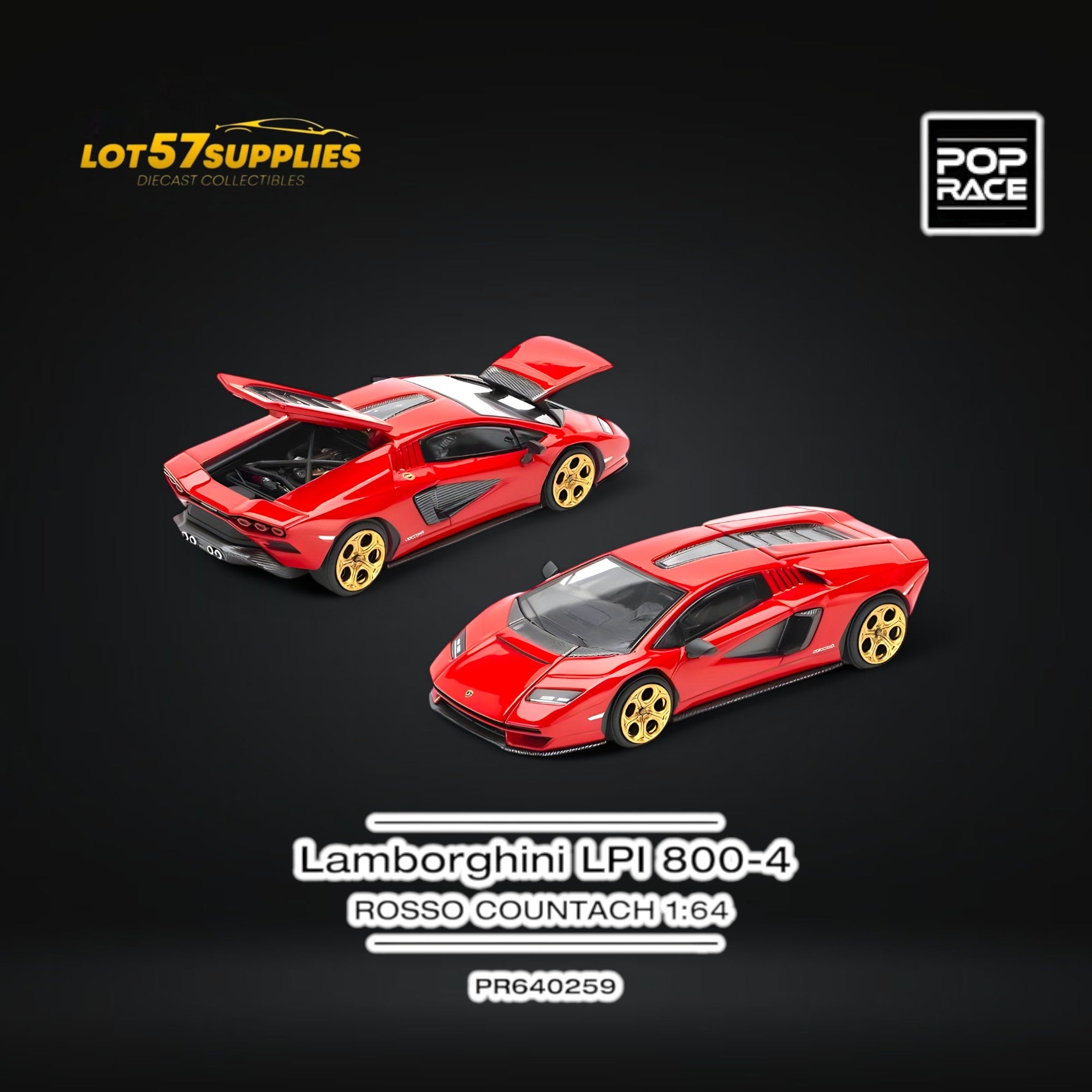 (Pre-Order) PopRace LAMBORGHINI COUNTACH LPI-800 - ROSSO (ONLINE ORDER ONLY)
