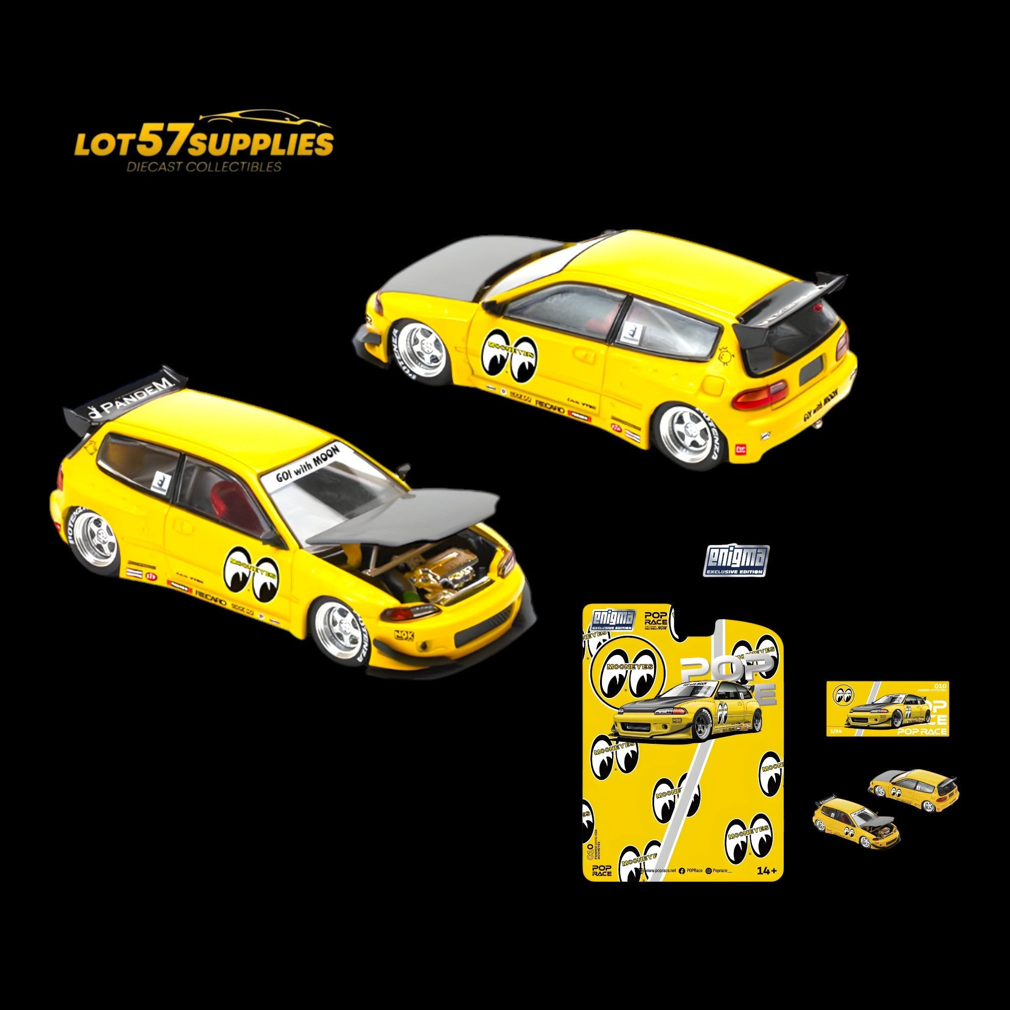 (Pre-Order) Pop Race Pandem Civic EG6 v1.5 - MOONEYES 1:64 PRE0010 (ONLINE ORDER ONLY)