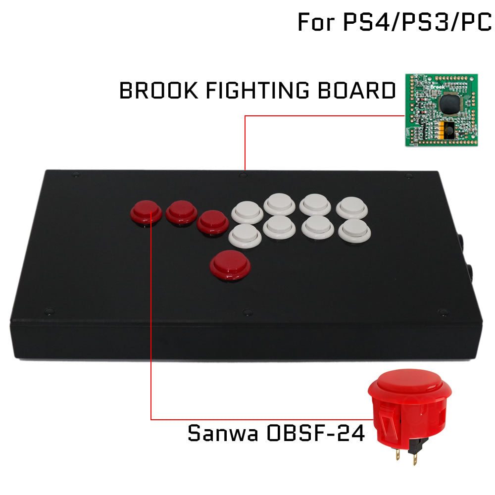 RAC-J800B All Buttons Leverless Arcade Joystick Fight Stick For PS5/PS4/PS3/Xbox/PC (Online Only)