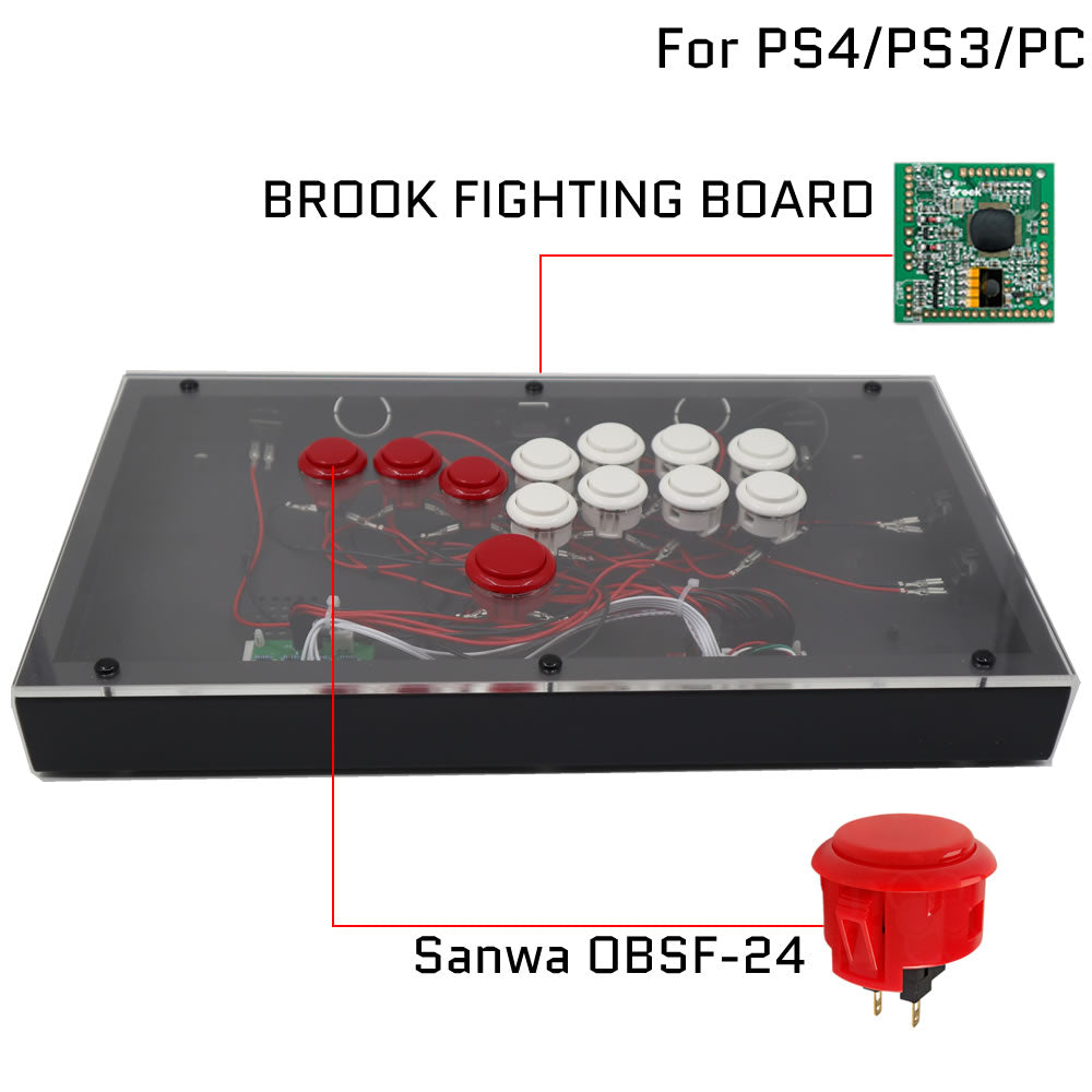 RAC-J800B All Buttons Leverless Arcade Joystick Fight Stick For PS5/PS4/PS3/Xbox/PC (Online Only)