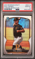 Graded 2023 Topps Bowman Draft Paul Skenes #BDC14 Chrome Refractor Rookie RC Baseball Card PSA 10 Gem Mint (ONLINE ORDER ONLY)