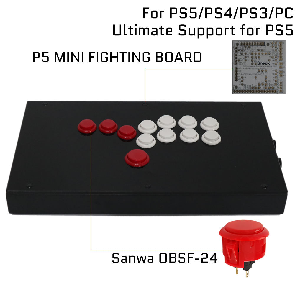 RAC-J800B All Buttons Leverless Arcade Joystick Fight Stick For PS5/PS4/PS3/Xbox/PC (Online Only)
