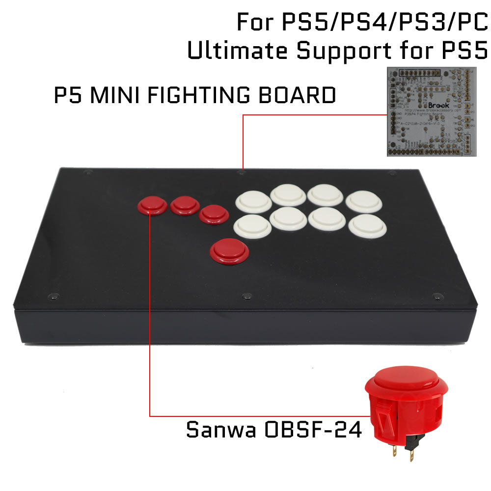 RAC-J801B All Button Leverless Arcade Game Controller for PC/PS/XBOX/SWITCH (Online Only)