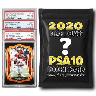 PSA 10 Graded 2020 NFL Rookie Card Mystery Pack (Burrow, Hurts, Jefferson, Lamb & More!) (ONLINE ORDER ONLY)