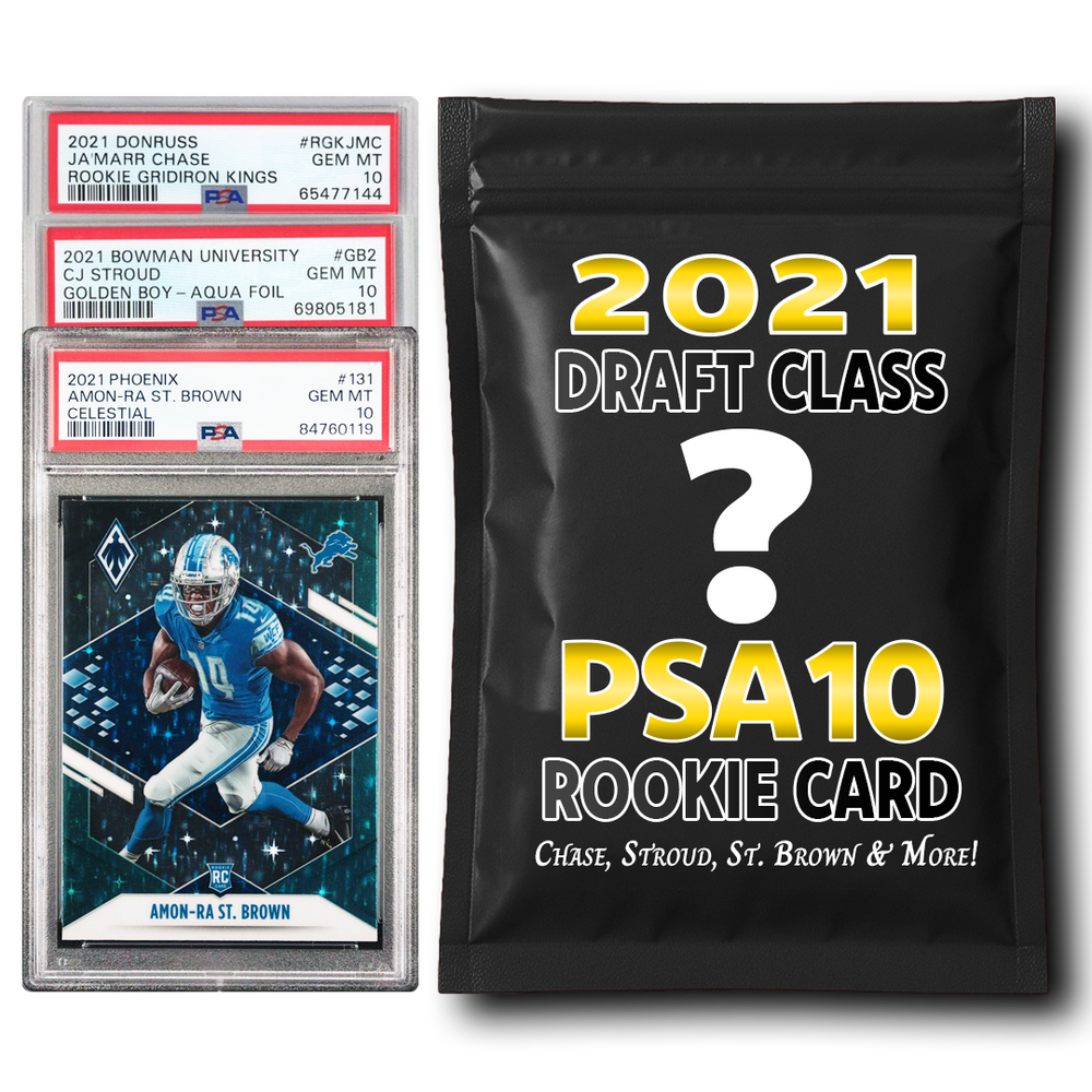 PSA 10 Graded 2021 NFL Rookie Card Mystery Pack (Chase, Stroud, St. Brown & More!) (ONLINE ORDER ONLY)
