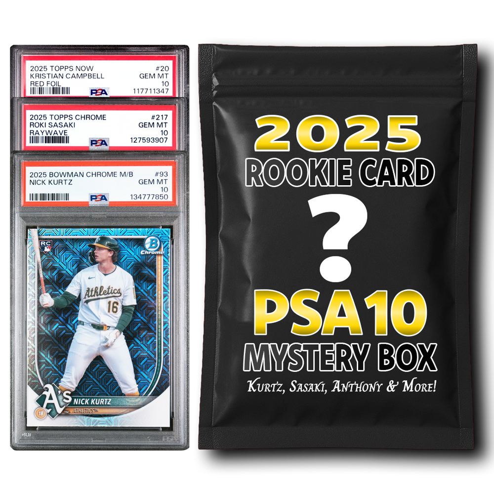 PSA 10 Graded 2025 MLB Baseball Rookie Card Mystery Box (Kurtz, Misiorowski, Anthony, Roki & More!) (ONLINE ORDER ONLY)
