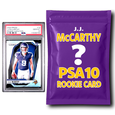 JJ McCarthy PSA 10 Graded Football Rookie Card Mystery Pack (ONLINE ORDER ONLY)