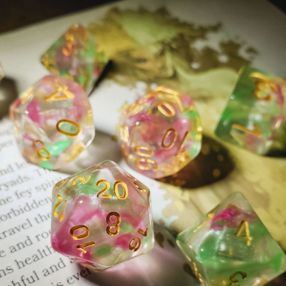 Hedronic Serenity - 14 Piece DnD Dice Set | Acrylic RPG Gaming Dice (ONLINE ORDER ONLY)