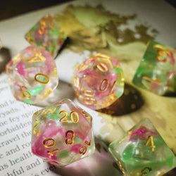 Hedronic Serenity - 14 Piece DnD Dice Set | Acrylic RPG Gaming Dice (ONLINE ORDER ONLY)