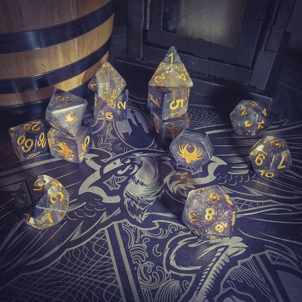 Ascending Shadow - 14 Piece DnD Dice Set | Acrylic RPG Gaming Dice (ONLINE ORDER ONLY)