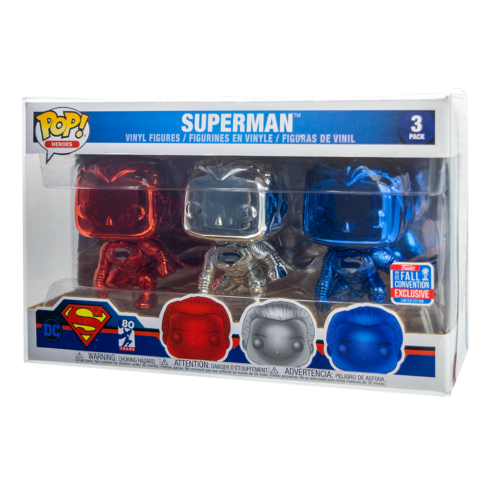 Superman: Justice League Chrome 3-Pack PopShield WHOLESALE (ONLINE ORDER ONLY)