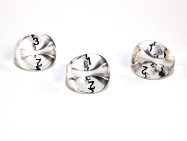 Translucent Polyhedral Clear/black d3 | PT0301 | 3-Sided Dice (sold per die) (Online Only)