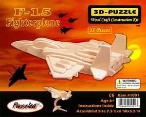 PUZ1001 F-15 Fighter 3D Wooden Puzzle by Puzzled Inc (ONLINE ORDER ONLY)
