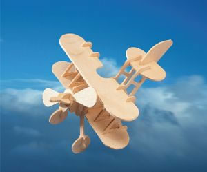 PUZ1012 Bi-Plane 3D Wooden Puzzle by Puzzled Inc (ONLINE ORDER ONLY)