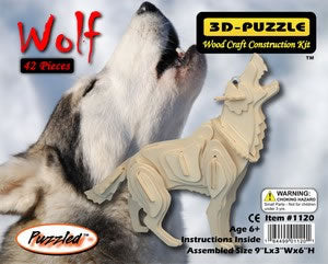 PUZ1120 Wolf 3D Wooden Puzzle by Puzzled Inc (ONLINE ORDER ONLY)