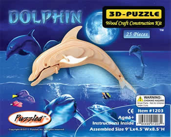 PUZ1203 Bottle Nose Dolphin Large 3D Puzzle by Puzzled Inc (ONLINE ORDER ONLY)