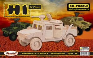 PUZ1206 H1 LR Hummer 3D Wooden Puzzle by Puzzled Inc (ONLINE ORDER ONLY)