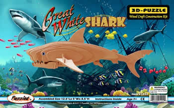 PUZ1222 Great White Shark 3D Puzzle by Puzzled Inc (ONLINE ORDER ONLY)