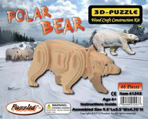 PUZ1243 Polar Bear 3D Wooden Puzzle by Puzzled Inc (ONLINE ORDER ONLY)