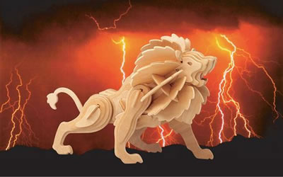 PUZ1405 Lion 3D Wooden Puzzle by Puzzled Inc (ONLINE ORDER ONLY)
