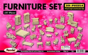 PUZ1507 Furniture Large Set 3D Wooden Puzzle by Puzzled Inc (ONLINE ORDER ONLY)