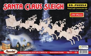 PUZ1610 Santa Claus Sleigh 3D Wooden Puzzle by Puzzled Inc (ONLINE ORDER ONLY)