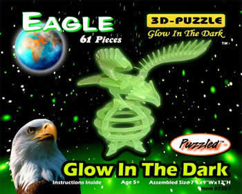 PUZ2501 Eagle 3D Puzzle Glow In The Dark by Puzzled Inc (ONLINE ORDER ONLY)