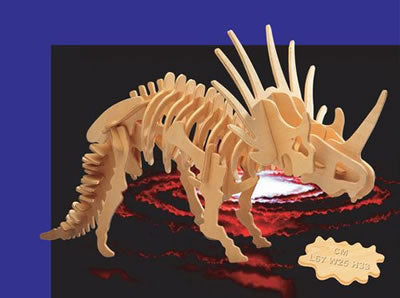 PUZ3103 Big Styracosaurus 3D Wooden Puzzle by Puzzled Inc (ONLINE ORDER ONLY)