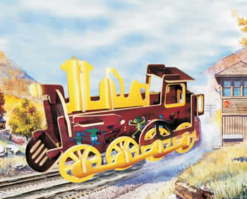 PUZC1107 Rolling Locomotive 3D Puzzle Colored by Puzzled Inc (ONLINE ORDER ONLY)