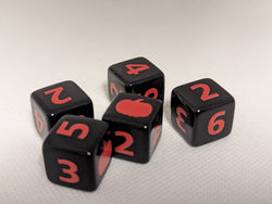 Pumpkin Harvest D6 Dice | Black Dice with Orange Numbers and Pumpkins (sold per die) (Online Only)