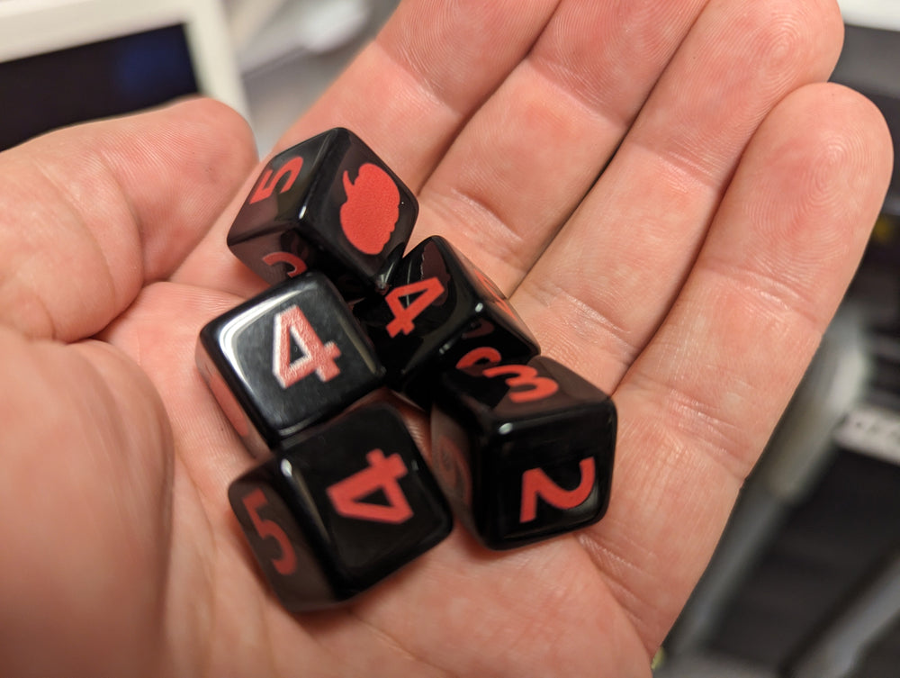 Pumpkin Harvest D6 Dice | Black Dice with Orange Numbers and Pumpkins (sold per die) (Online Only)