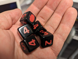 Pumpkin Harvest D6 Dice | Black Dice with Orange Numbers and Pumpkins (sold per die) (Online Only)