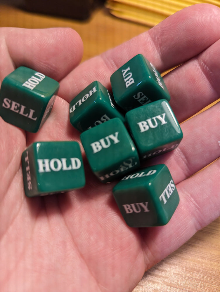 Stocks Dice d6 | Investment Decision Novelty Dice 6-Sided 16mm Funny Dice (Online Only)