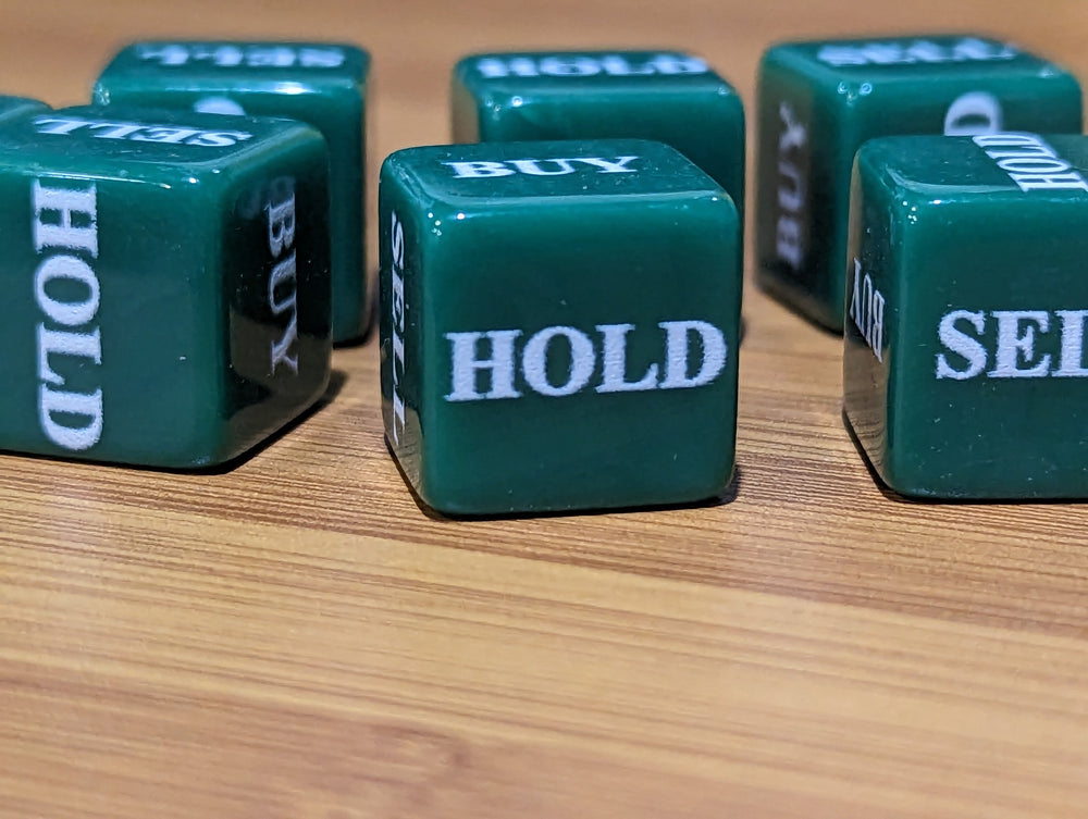 Stocks Dice d6 | Investment Decision Novelty Dice 6-Sided 16mm Funny Dice (Online Only)