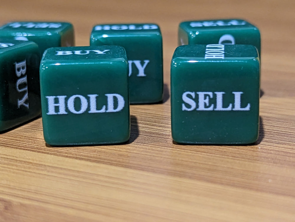 Stocks Dice d6 | Investment Decision Novelty Dice 6-Sided 16mm Funny Dice (Online Only)