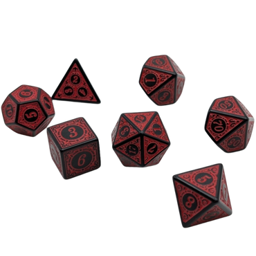 Enchanted Demon - 7 Piece DnD Dice Set | Acrylic RPG Gaming Dice (ONLINE ORDER ONLY)