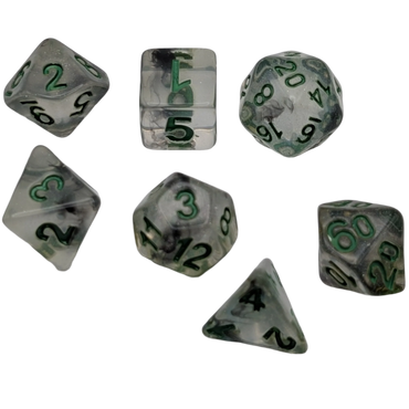 Shining Stars - 7 Piece DnD Dice Set | Acrylic RPG Gaming Dice (ONLINE ORDER ONLY)