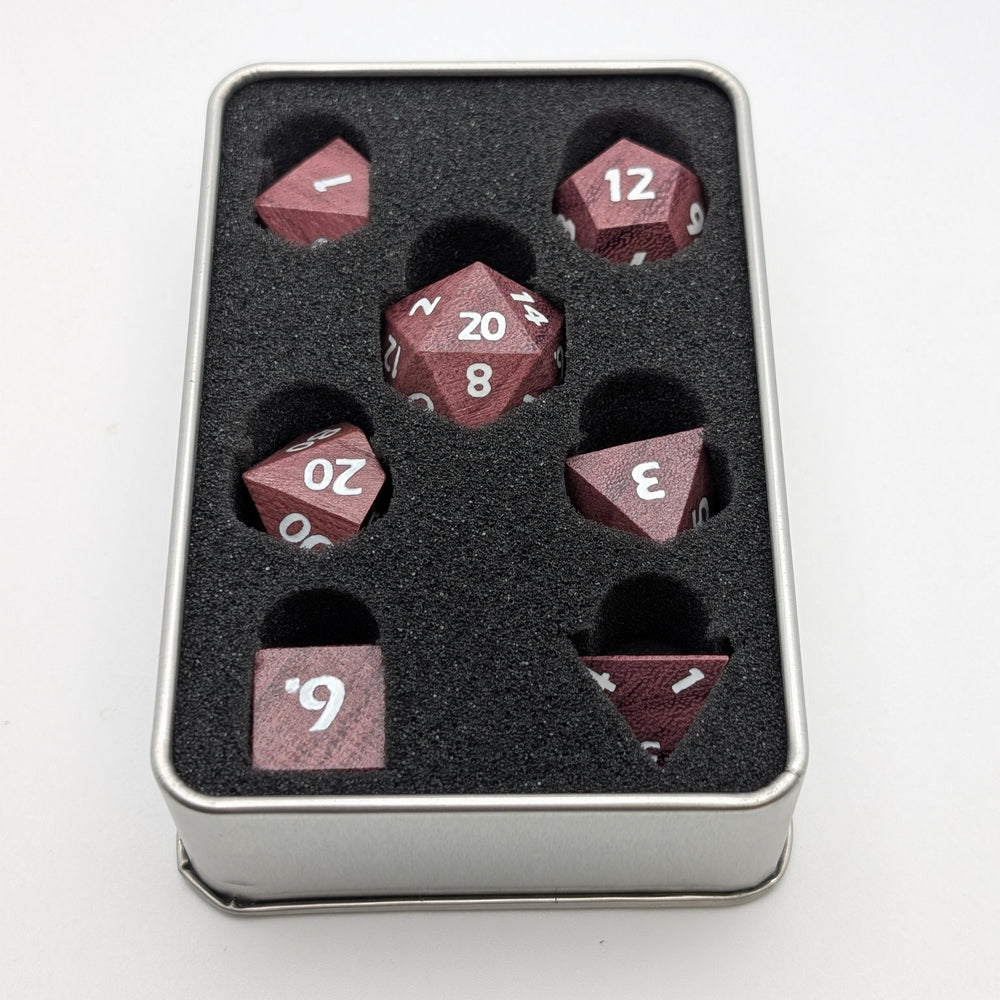 Briarwood Berry - 7 Piece DnD Dice Set | Wood RPG Gaming Dice (ONLINE ORDER ONLY)