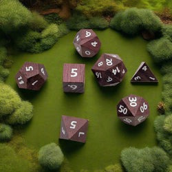 Briarwood Berry - 7 Piece DnD Dice Set | Wood RPG Gaming Dice (ONLINE ORDER ONLY)