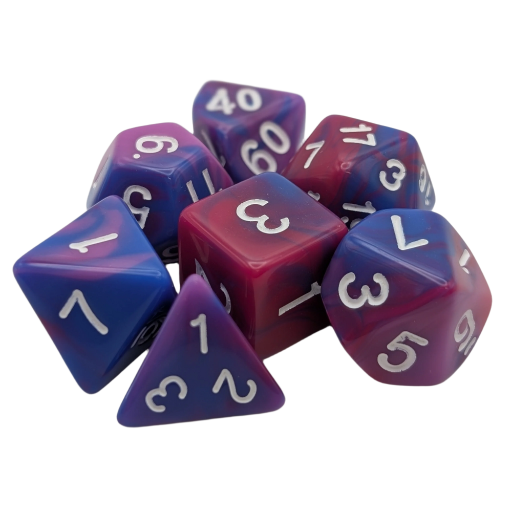 Fantasy Imagination - 7 Piece DnD Dice Set | Acrylic RPG Gaming Dice (ONLINE ORDER ONLY)