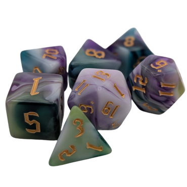 Siberian Iris - 7 Piece DnD Dice Set | Acrylic RPG Gaming Dice (ONLINE ORDER ONLY)
