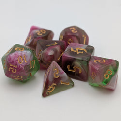 Superbloom - 7 Piece DnD Dice Set | Acrylic RPG Gaming Dice (ONLINE ORDER ONLY)