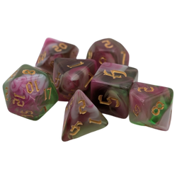 Superbloom - 7 Piece DnD Dice Set | Acrylic RPG Gaming Dice (ONLINE ORDER ONLY)
