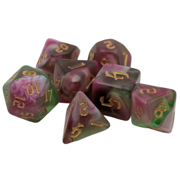 Superbloom - 7 Piece DnD Dice Set | Acrylic RPG Gaming Dice (ONLINE ORDER ONLY)