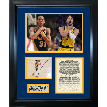 Framed Tyrese Haliburton Reggie Miller Choke Celebration Indiana Pacers Game 1 2025 Eastern Conference Finals Facsimile Laser Engraved Signature Auto Basketball 11"x14" Photo Sig Collage (ONLINE ORDER ONLY)