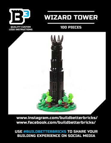 Dark Wizard Tower Building Set made using LEGO parts (Online Order Only)