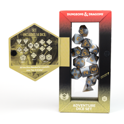D&D Adventure Dice Set - Paladin Edition | White/Grey 14pc Collection (ONLINE ORDER ONLY)