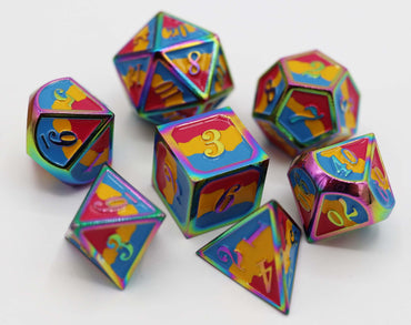 Pansexual Pride Flag - Metal RPG Dice Set (ONLINE ORDER ONLY)